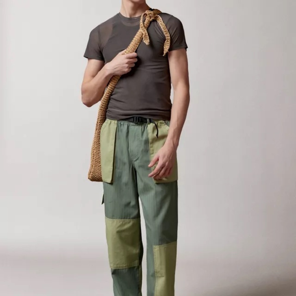Men's Urban Outfitters Cargo Green Patchwork Pants